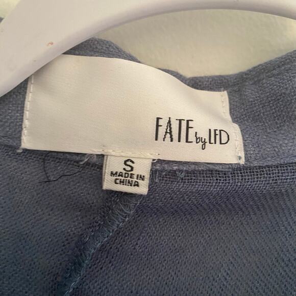 Fate by LFD 100% Linen Blouse Blue Womens Size Small - Picture 4 of 8